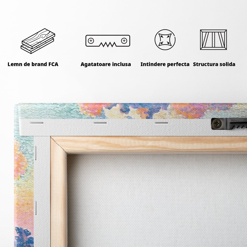 Tablou Canvas Premium LuxCanva® A1554, The Rose Cloud , Arta, Henri Edmond, Peisaj, Cer, Culori Vibrante