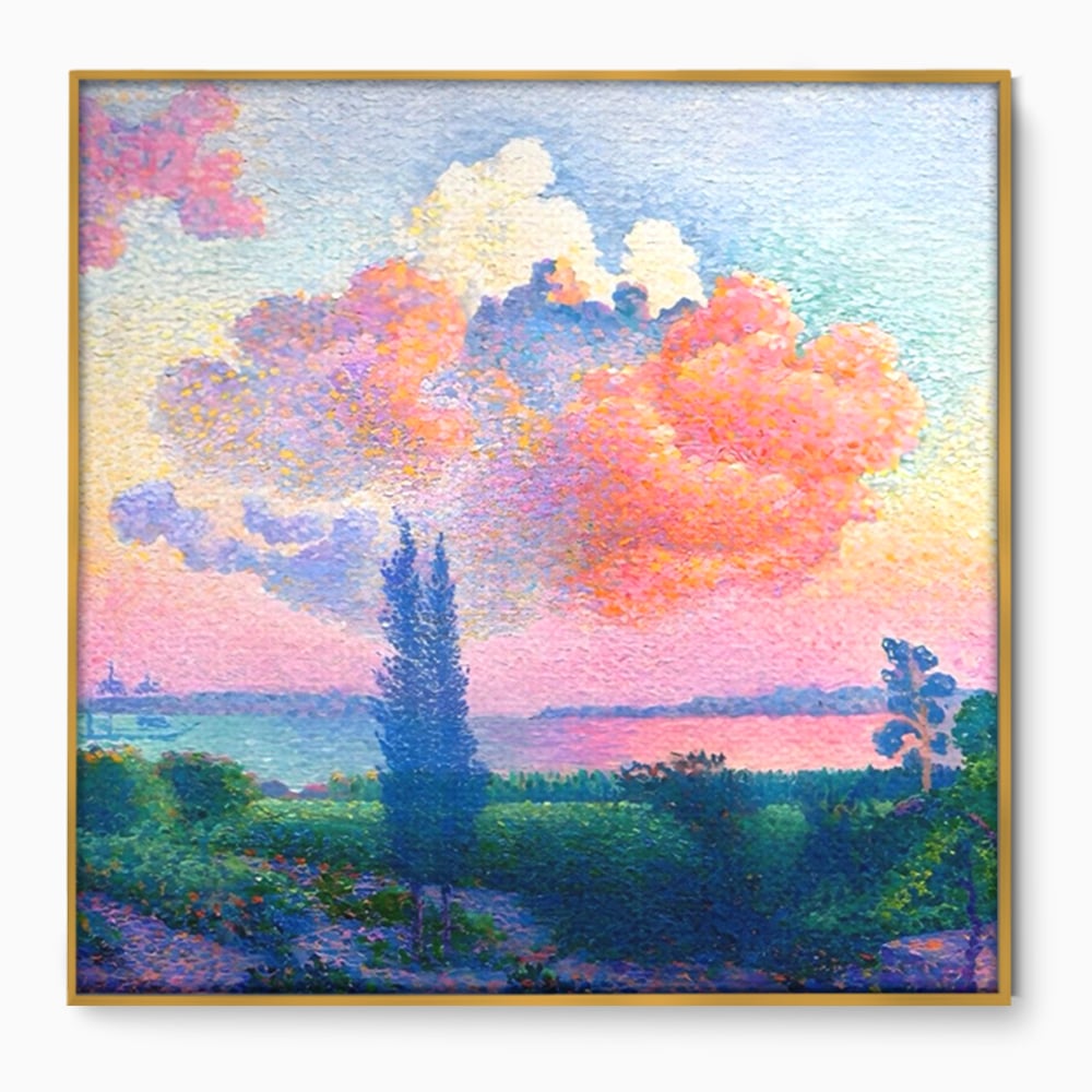 Tablou Canvas Premium LuxCanva® A1554, The Rose Cloud , Arta, Henri Edmond, Peisaj, Cer, Culori Vibrante