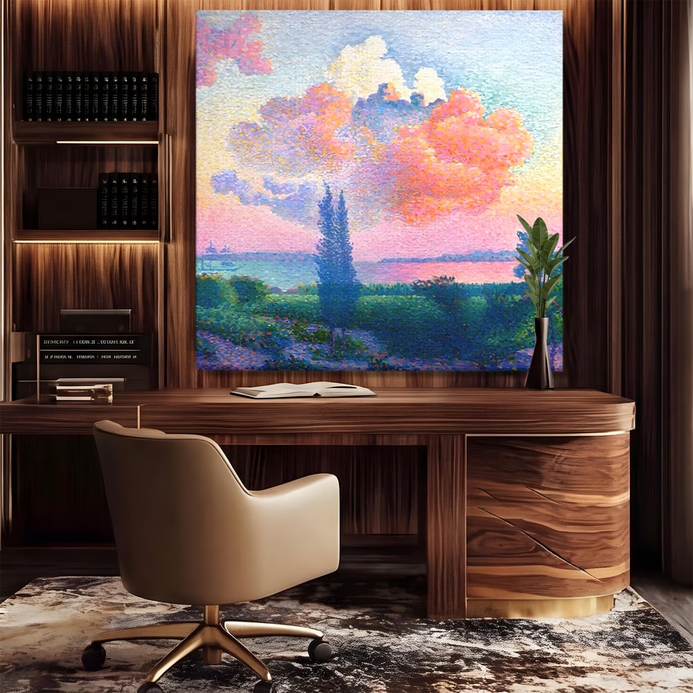 Tablou Canvas Premium LuxCanva® A1554, The Rose Cloud , Arta, Henri Edmond, Peisaj, Cer, Culori Vibrante