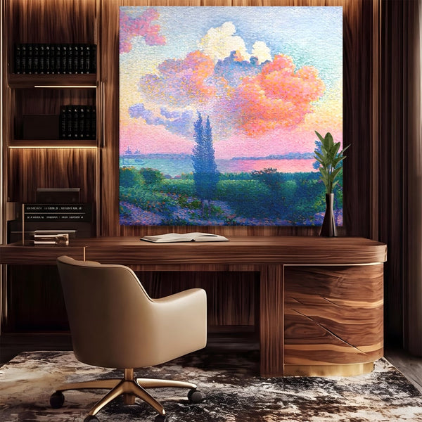 Tablou Canvas Premium LuxCanva® A1554, The Rose Cloud , Arta, Henri Edmond, Peisaj, Cer, Culori Vibrante