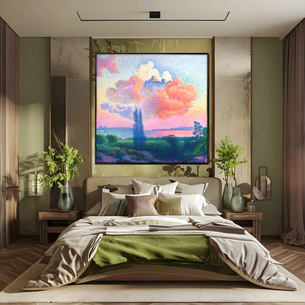 Tablou Canvas Premium LuxCanva® A1554, The Rose Cloud , Arta, Henri Edmond, Peisaj, Cer, Culori Vibrante