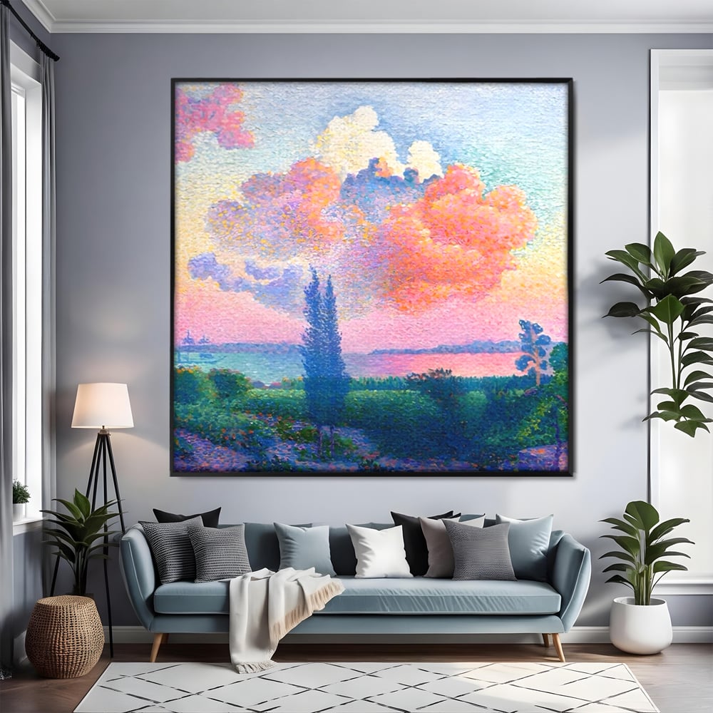 Tablou Canvas Premium LuxCanva® A1554, The Rose Cloud , Arta, Henri Edmond, Peisaj, Cer, Culori Vibrante