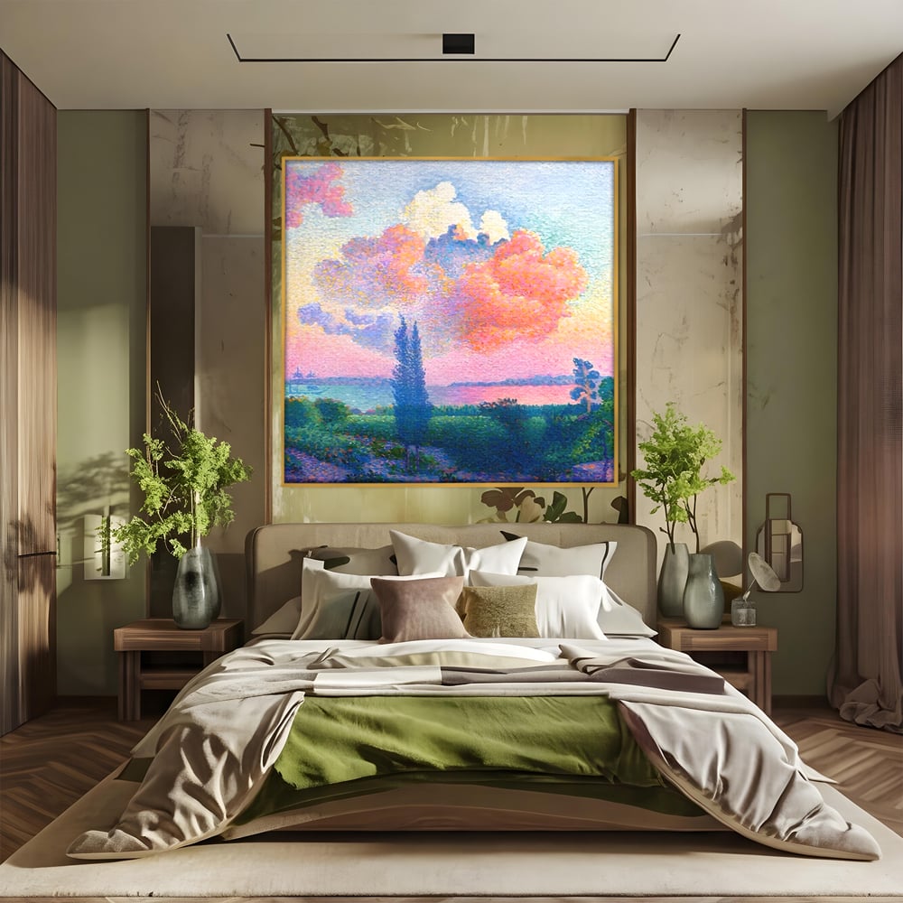 Tablou Canvas Premium LuxCanva® A1554, The Rose Cloud , Arta, Henri Edmond, Peisaj, Cer, Culori Vibrante