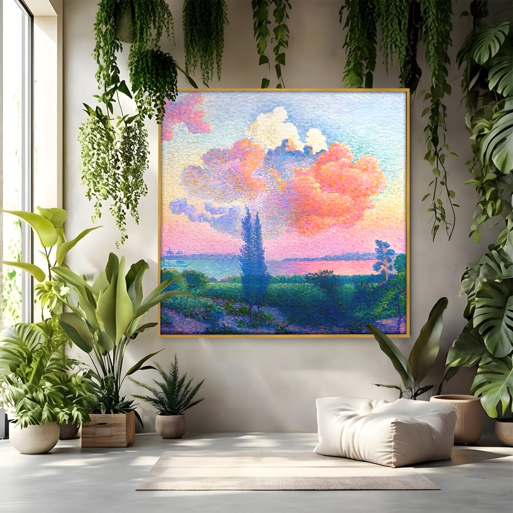 Tablou Canvas Premium LuxCanva® A1554, The Rose Cloud , Arta, Henri Edmond, Peisaj, Cer, Culori Vibrante
