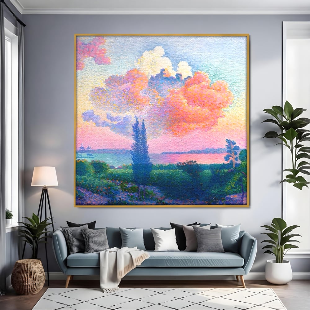 Tablou Canvas Premium LuxCanva® A1554, The Rose Cloud , Arta, Henri Edmond, Peisaj, Cer, Culori Vibrante