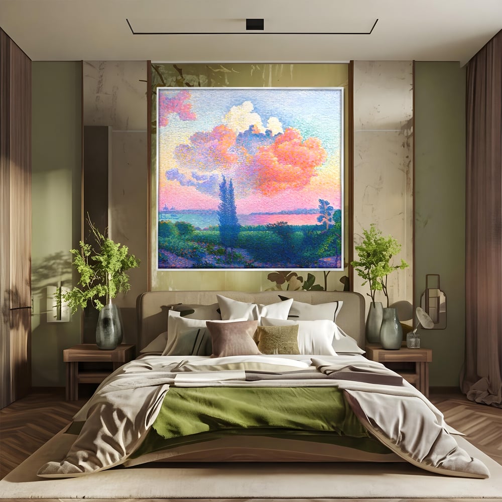 Tablou Canvas Premium LuxCanva® A1554, The Rose Cloud , Arta, Henri Edmond, Peisaj, Cer, Culori Vibrante
