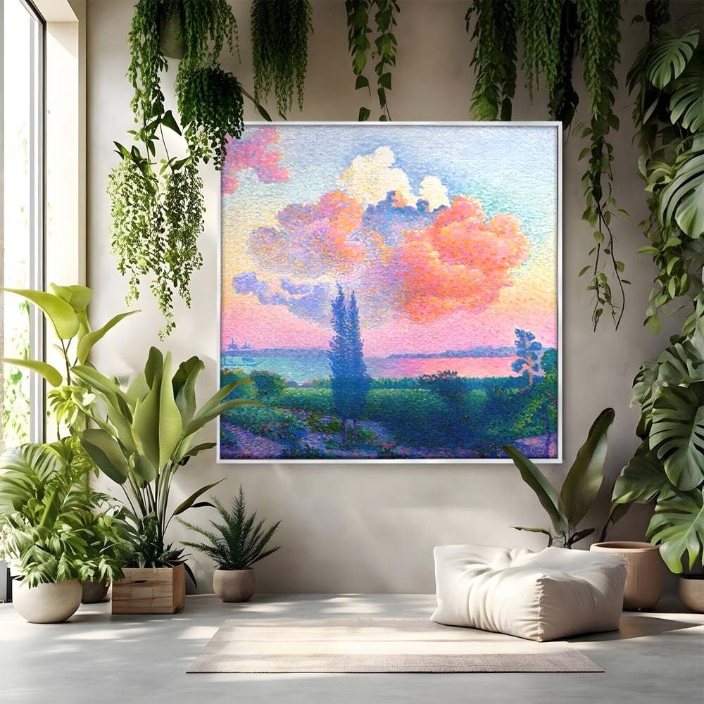 Tablou Canvas Premium LuxCanva® A1554, The Rose Cloud , Arta, Henri Edmond, Peisaj, Cer, Culori Vibrante