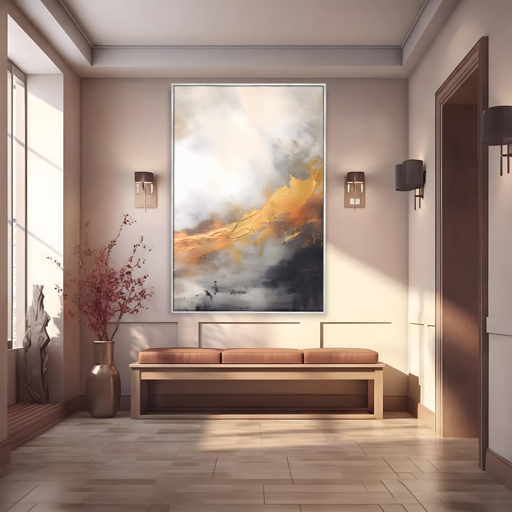 Tablou Canvas Premium LuxCanva® A1555, Pastel Auriu , Dormitor, Abstract, Divin, Decorativ, Living, Culori Vibrante