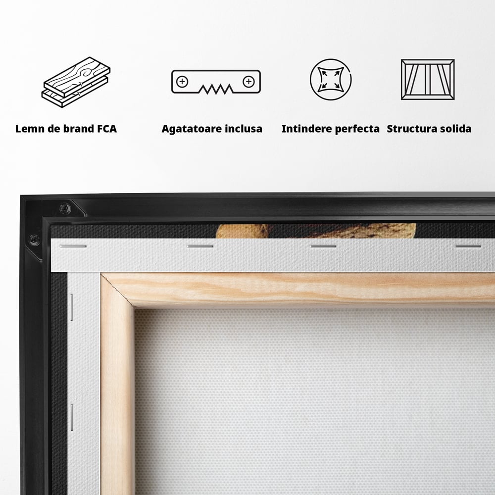 Tablou Canvas Premium LuxCanva® A1556, Echilibru , Salon, Terapie, Spa, Pietre, Auriu, Decorativ, Living, Culori Vibrante