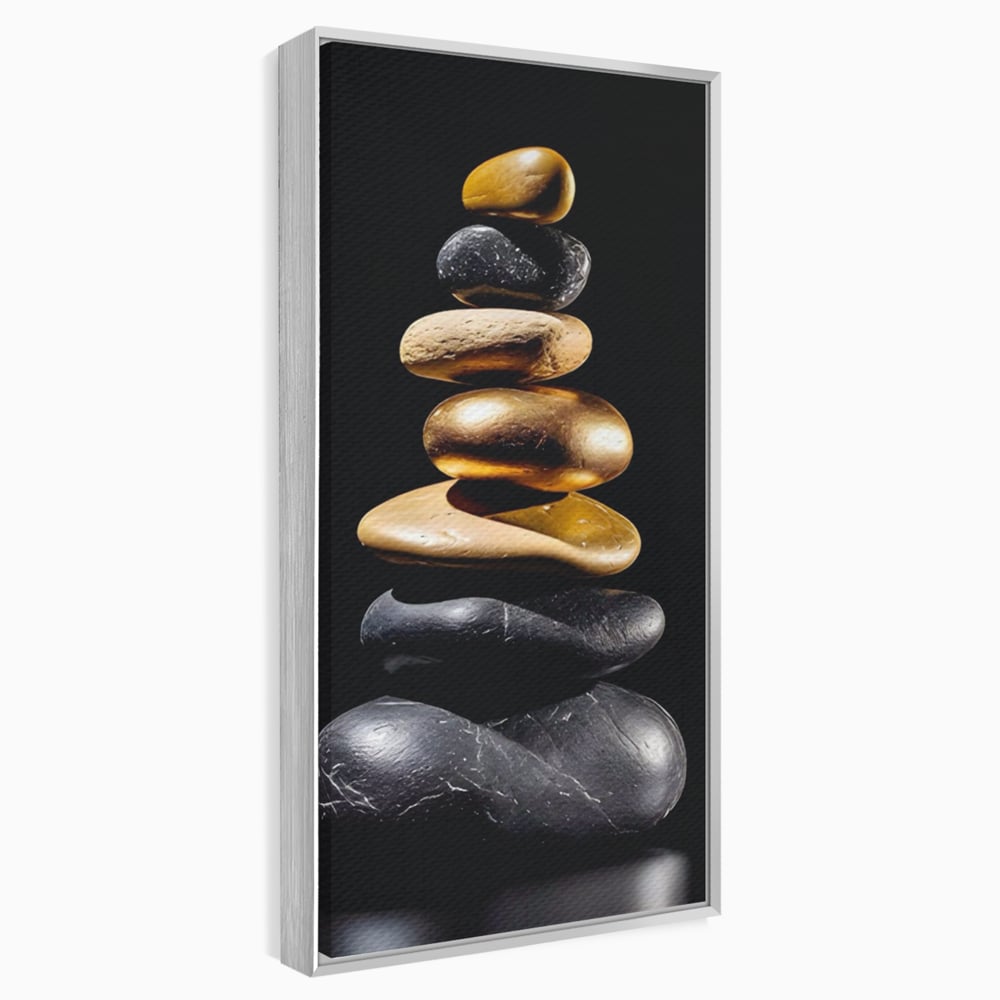 Tablou Canvas Premium LuxCanva® A1556, Echilibru , Salon, Terapie, Spa, Pietre, Auriu, Decorativ, Living, Culori Vibrante