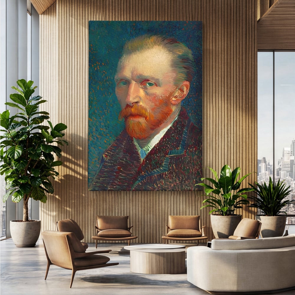 Tablou Canvas Premium LuxCanva® A1557, Autoportret , Galerie De Arta, Vincent Van Gogh, Pictor, Living, Culori Vibrante