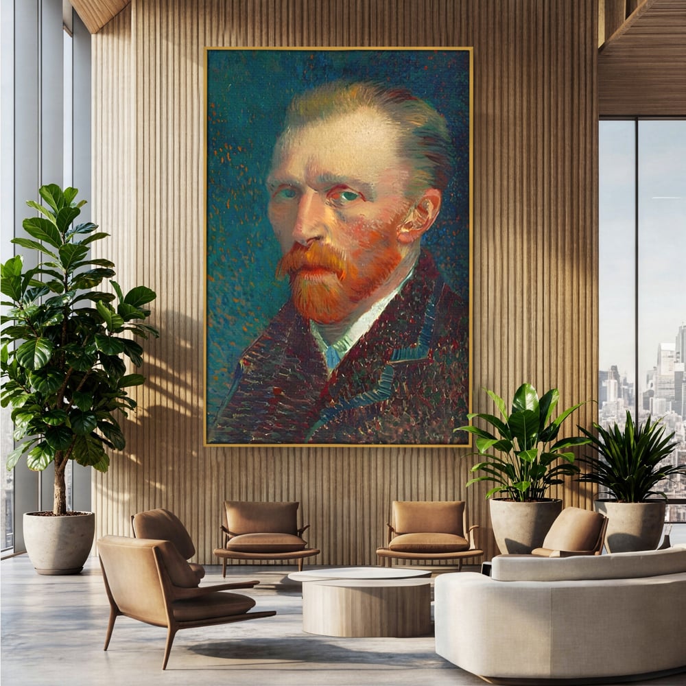 Tablou Canvas Premium LuxCanva® A1557, Autoportret , Galerie De Arta, Vincent Van Gogh, Pictor, Living, Culori Vibrante