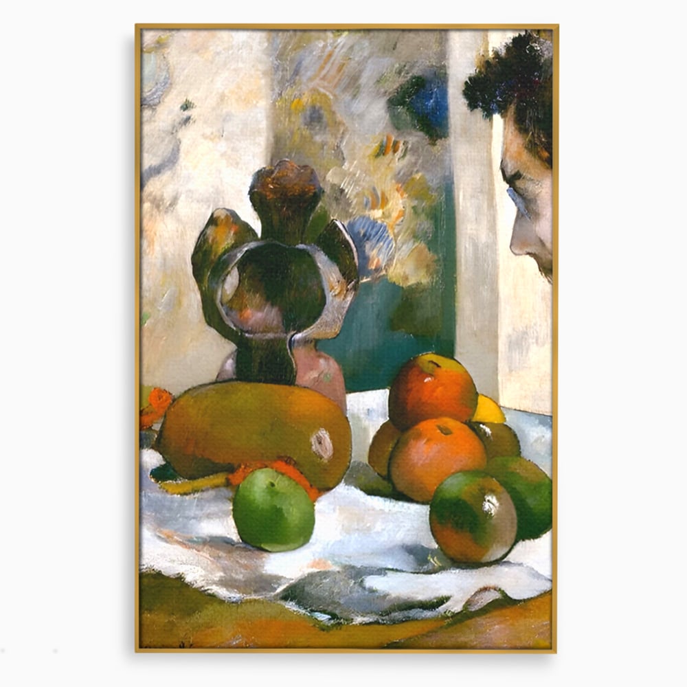 Leinwandbilder Premium Leinwandbilder LuxCanva® A1558, Stillleben mit Laval's Profil , Kunstgalerie, Paul Gauguin, Maler, Abenteurer, Genie, Leben, Lebendige Farben