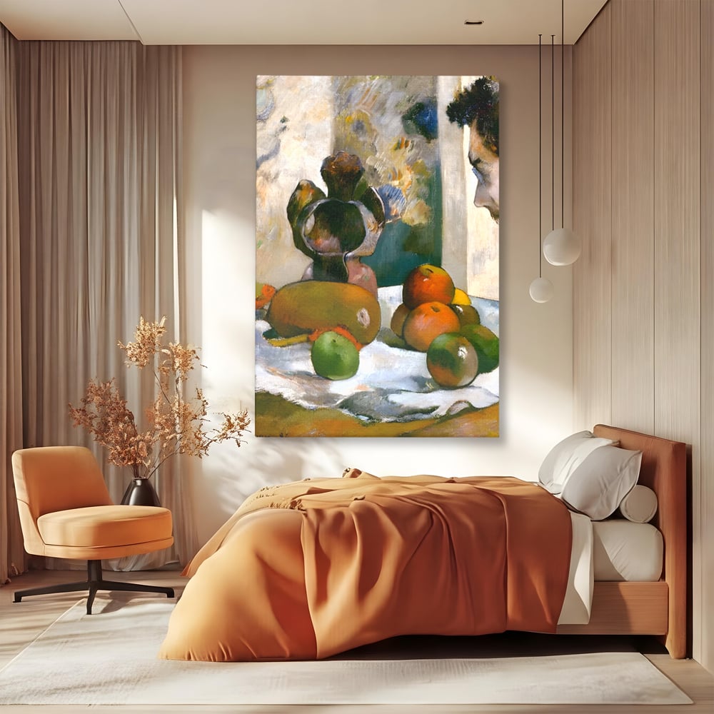 Leinwandbilder Premium Leinwandbilder LuxCanva® A1558, Stillleben mit Laval's Profil , Kunstgalerie, Paul Gauguin, Maler, Abenteurer, Genie, Leben, Lebendige Farben