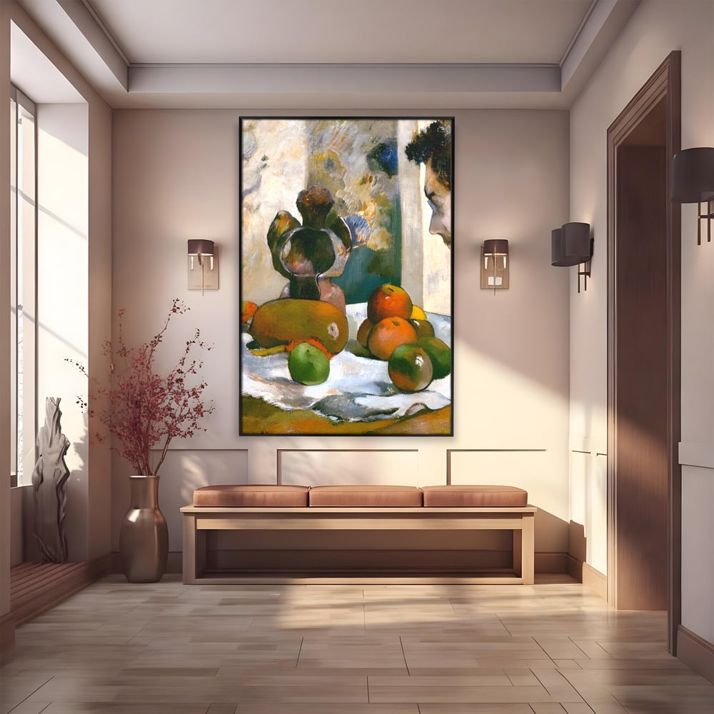 Leinwandbilder Premium Leinwandbilder LuxCanva® A1558, Stillleben mit Laval's Profil , Kunstgalerie, Paul Gauguin, Maler, Abenteurer, Genie, Leben, Lebendige Farben