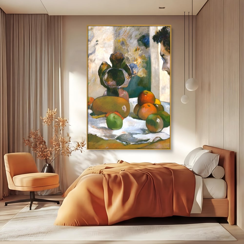 Leinwandbilder Premium Leinwandbilder LuxCanva® A1558, Stillleben mit Laval's Profil , Kunstgalerie, Paul Gauguin, Maler, Abenteurer, Genie, Leben, Lebendige Farben