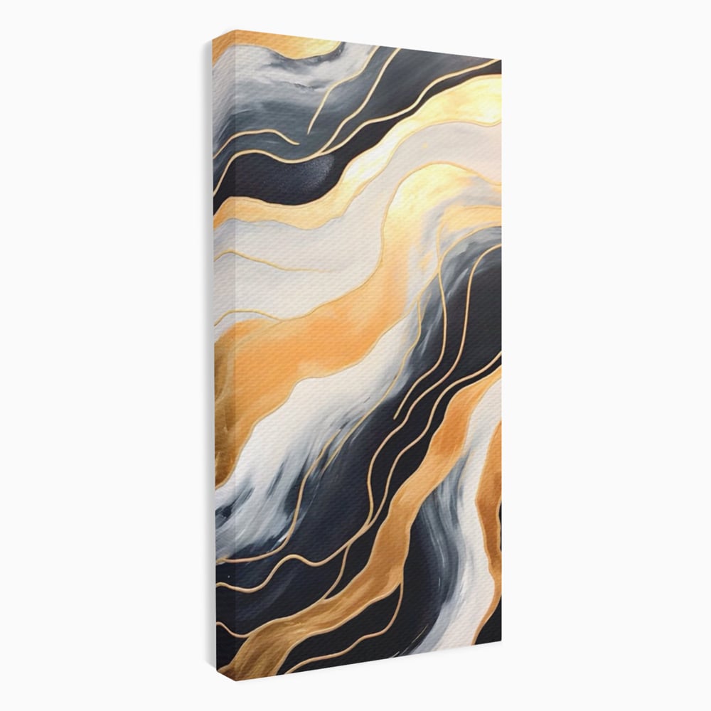 Tablou Canvas Premium LuxCanva® A1559, Valurile , Decorativ, Abstract, Auriu, Living, Culori Vibrante