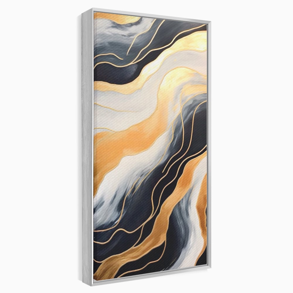 Tablou Canvas Premium LuxCanva® A1559, Valurile , Decorativ, Abstract, Auriu, Living, Culori Vibrante