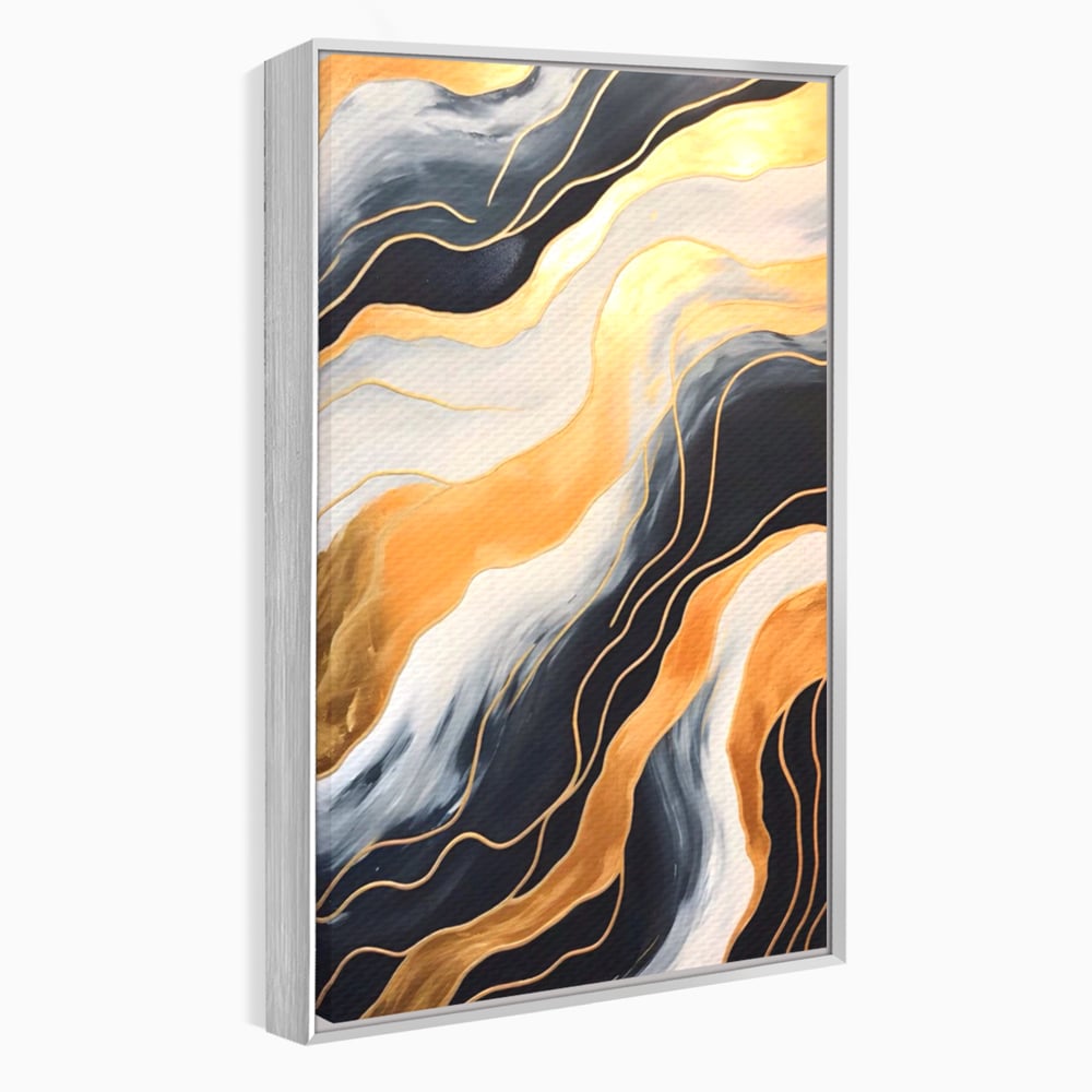 Tablou Canvas Premium LuxCanva® A1559, Valurile , Decorativ, Abstract, Auriu, Living, Culori Vibrante