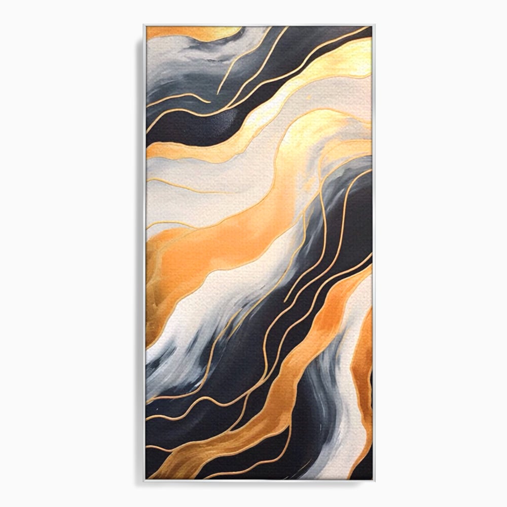 Tablou Canvas Premium LuxCanva® A1559, Valurile , Decorativ, Abstract, Auriu, Living, Culori Vibrante
