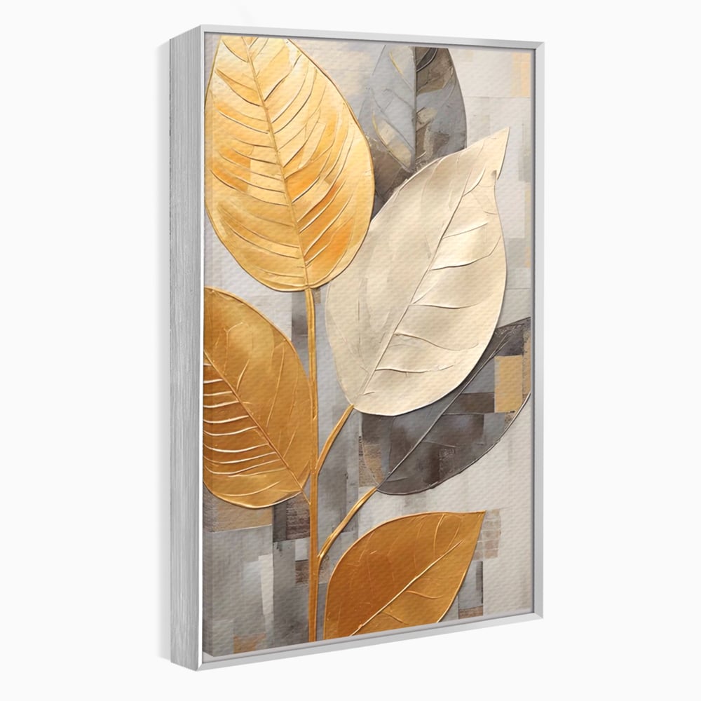 Tablou Canvas Premium LuxCanva® A1560, Simfonia Frunzelor , Dormitor, Decorativ, Natura, Auriu, Living, Culori Vibrante