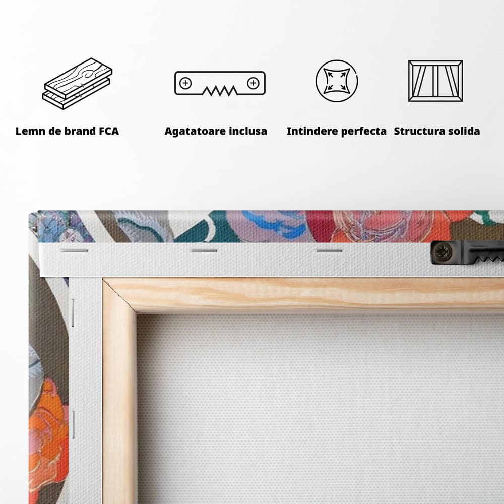Leinwandbilder LuxCanva Premium Leinwandbilder® A1561, Floral Circle , Schlafzimmer, Dekorativ, Blumen, Pflanzen, Farbenfroh, Lebendig, Kräftige Farben