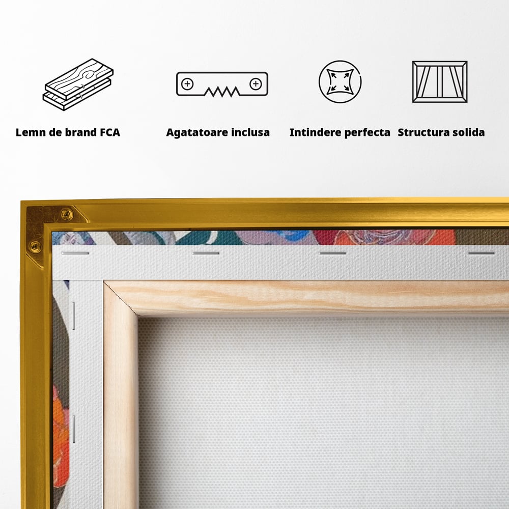 Leinwandbilder LuxCanva Premium Leinwandbilder® A1561, Floral Circle , Schlafzimmer, Dekorativ, Blumen, Pflanzen, Farbenfroh, Lebendig, Kräftige Farben