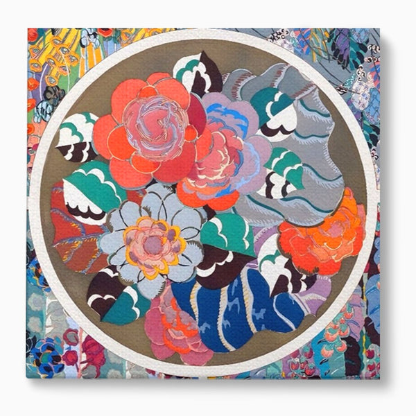 Leinwandbilder LuxCanva Premium Leinwandbilder® A1561, Floral Circle , Schlafzimmer, Dekorativ, Blumen, Pflanzen, Farbenfroh, Lebendig, Kräftige Farben