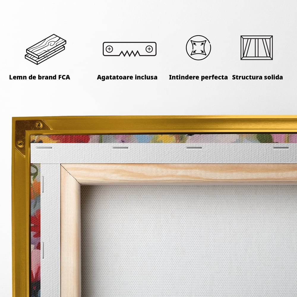 Tablou Canvas Premium LuxCanva® A1562, Imbratisare Florala , Living, Decorativ, Flori, Primavara, Natura, Dormitor, Culori Vibrante