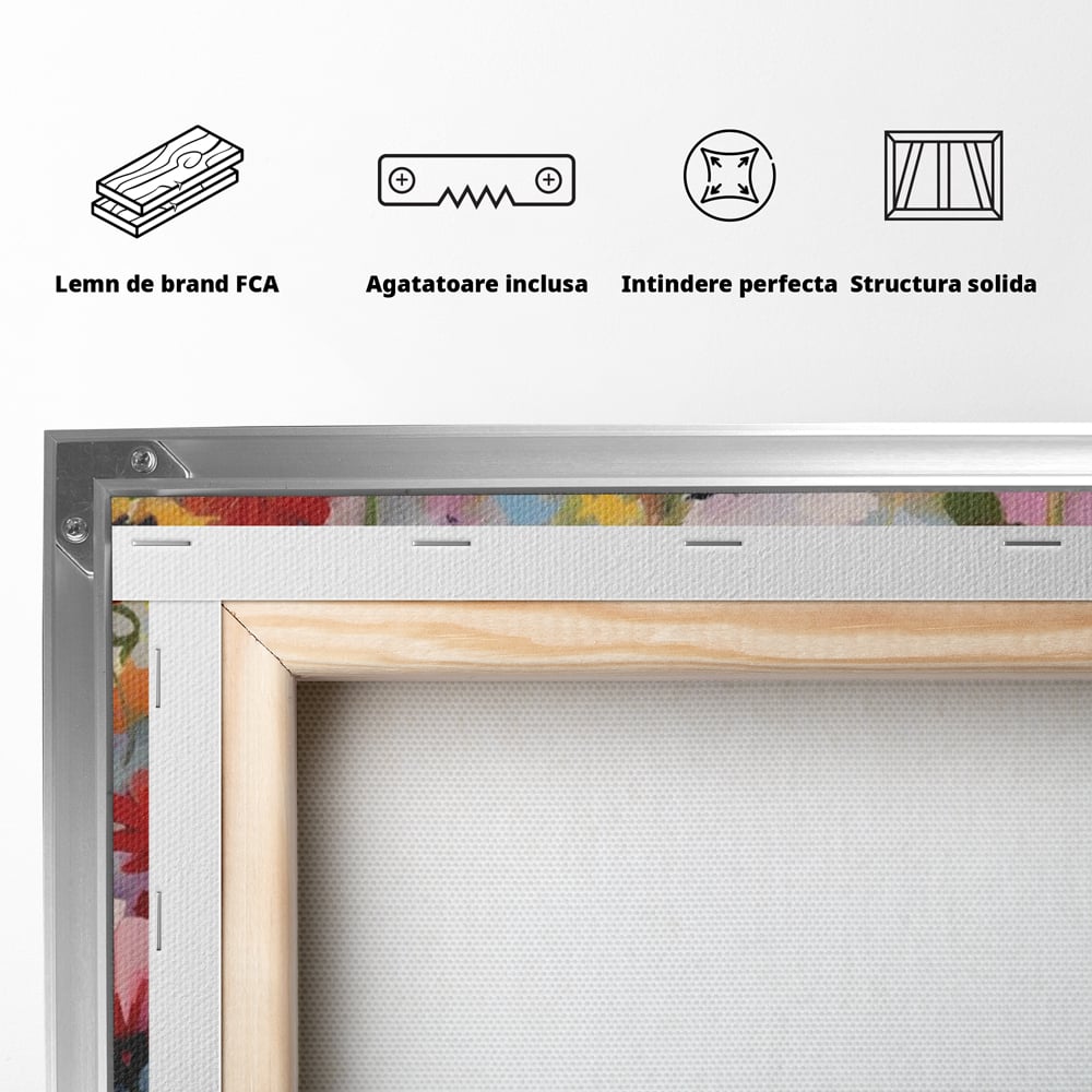 Tablou Canvas Premium LuxCanva® A1562, Imbratisare Florala , Living, Decorativ, Flori, Primavara, Natura, Dormitor, Culori Vibrante