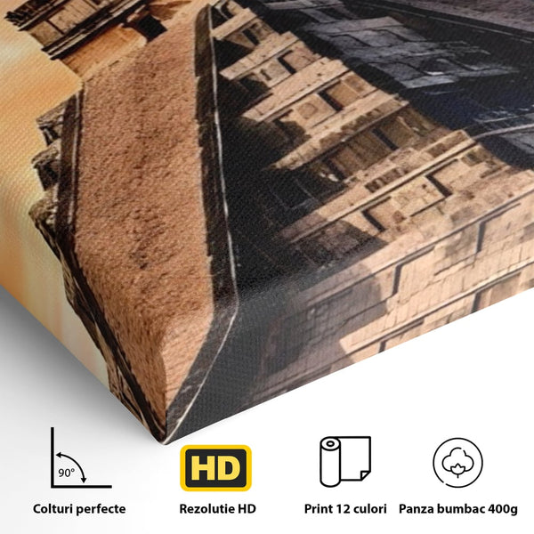 Tablou Canvas Premium LuxCanva® A1563, Lumea Antica , Living, Templu, Piramida, Civilizatie Mayasa, Dormitor, Culori Vibrante