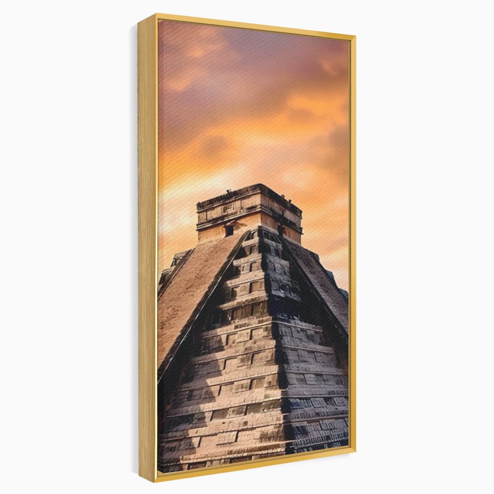 Tablou Canvas Premium LuxCanva® A1563, Lumea Antica , Living, Templu, Piramida, Civilizatie Mayasa, Dormitor, Culori Vibrante