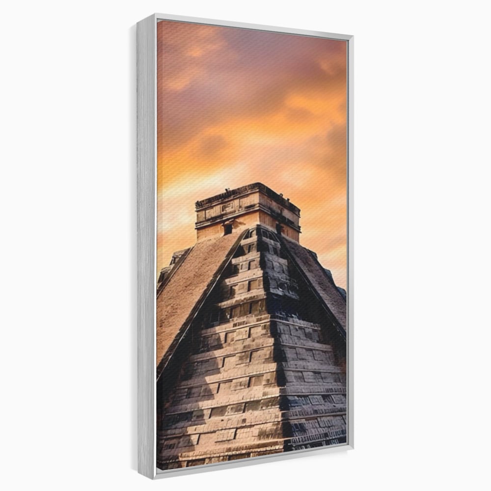 Tablou Canvas Premium LuxCanva® A1563, Lumea Antica , Living, Templu, Piramida, Civilizatie Mayasa, Dormitor, Culori Vibrante