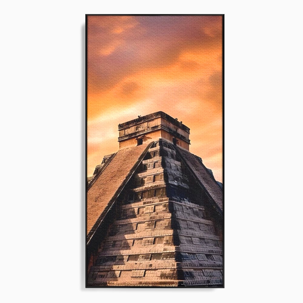 Tablou Canvas Premium LuxCanva® A1563, Lumea Antica , Living, Templu, Piramida, Civilizatie Mayasa, Dormitor, Culori Vibrante