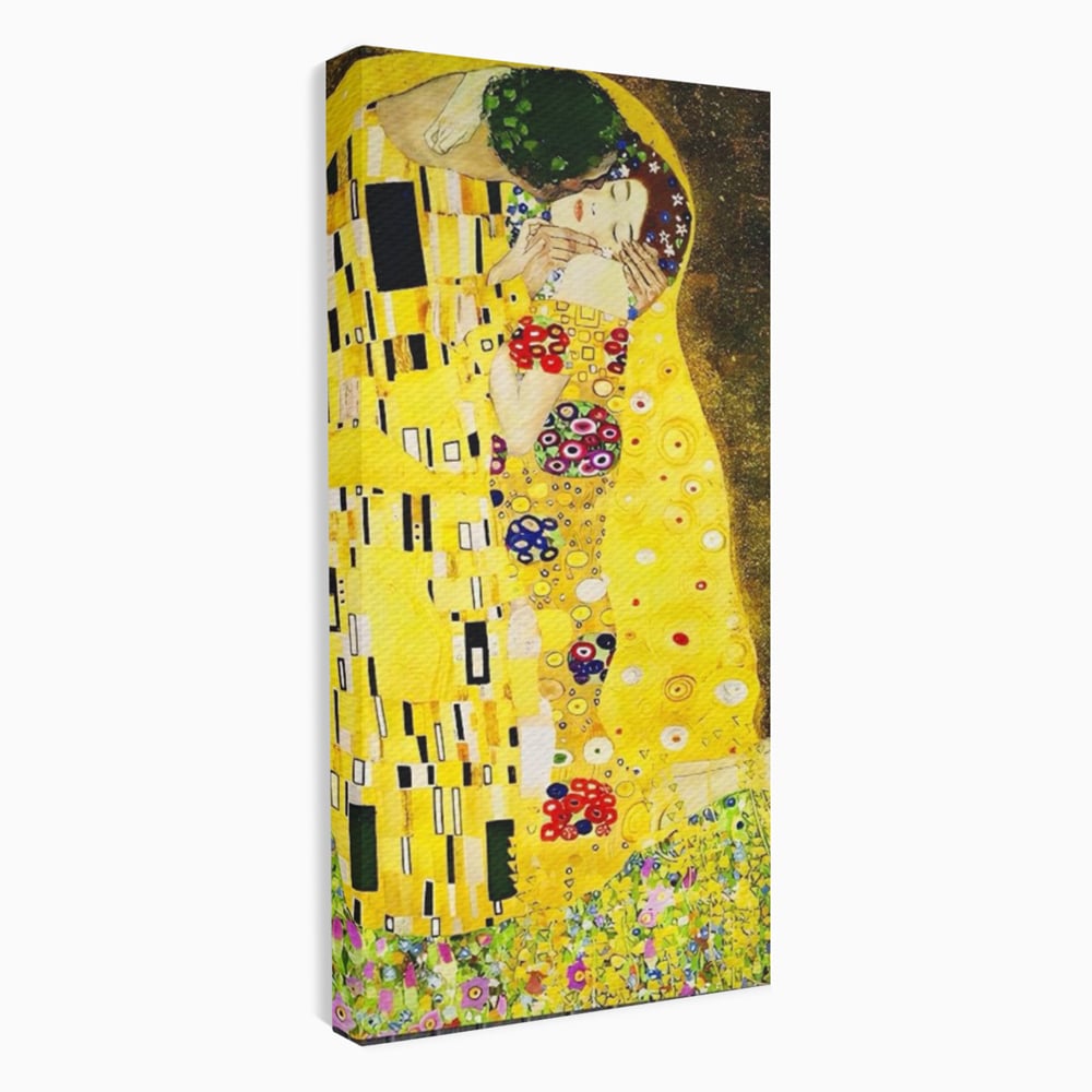 Tablou Canvas Premium LuxCanva® A1566, The Kiss , Room, Living, Gustav Klimt, Sarutul, Pictor, Cuplu, Living, Culori Vibrante