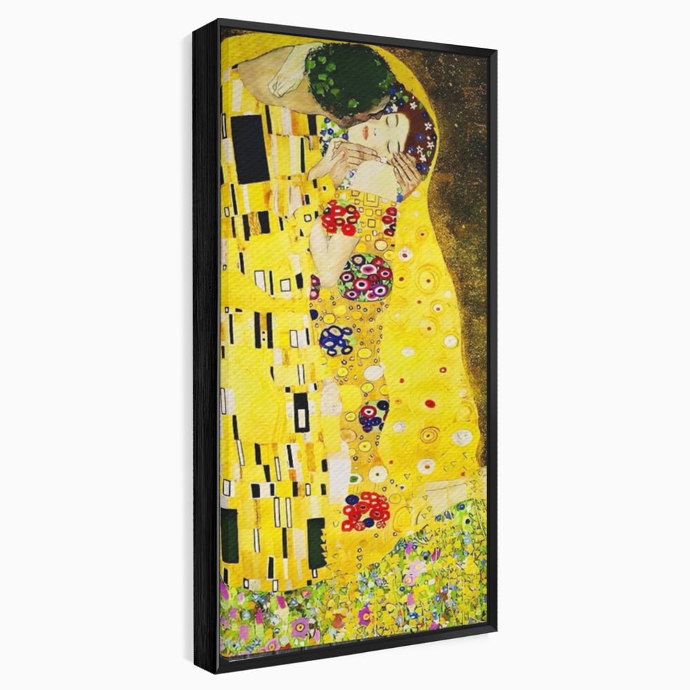 Tablou Canvas Premium LuxCanva® A1566, The Kiss , Room, Living, Gustav Klimt, Sarutul, Pictor, Cuplu, Living, Culori Vibrante