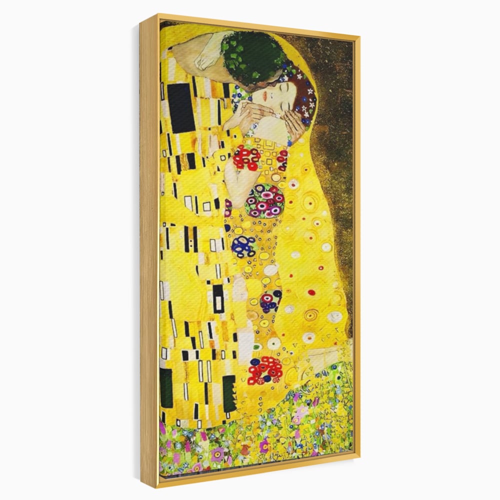 Tablou Canvas Premium LuxCanva® A1566, The Kiss , Room, Living, Gustav Klimt, Sarutul, Pictor, Cuplu, Living, Culori Vibrante