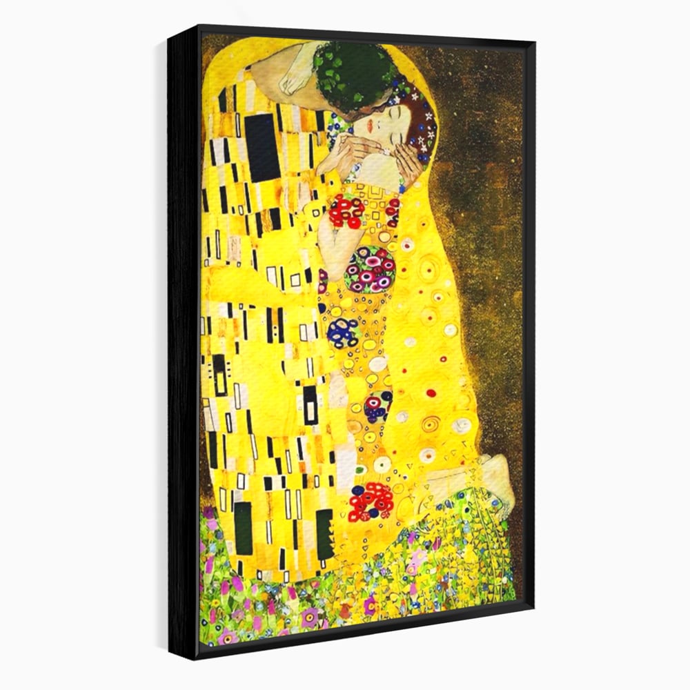 Tablou Canvas Premium LuxCanva® A1566, The Kiss , Room, Living, Gustav Klimt, Sarutul, Pictor, Cuplu, Living, Culori Vibrante