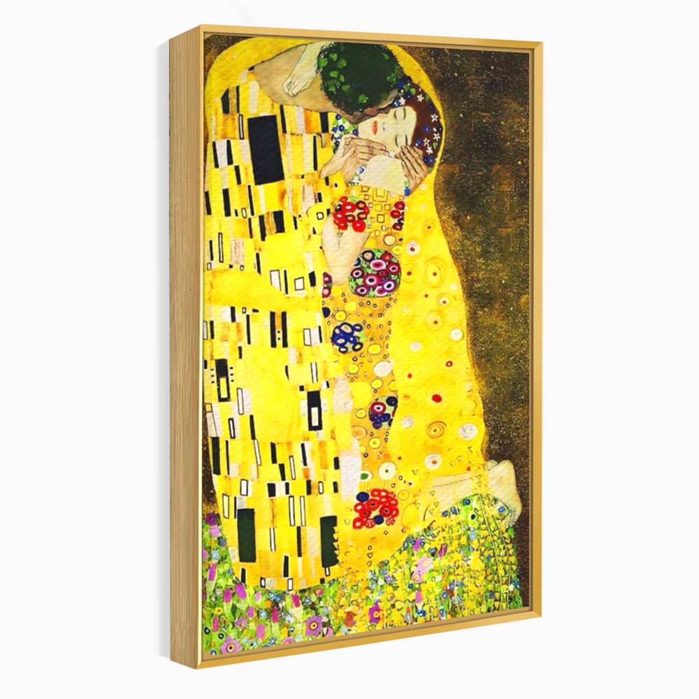 Tablou Canvas Premium LuxCanva® A1566, The Kiss , Room, Living, Gustav Klimt, Sarutul, Pictor, Cuplu, Living, Culori Vibrante