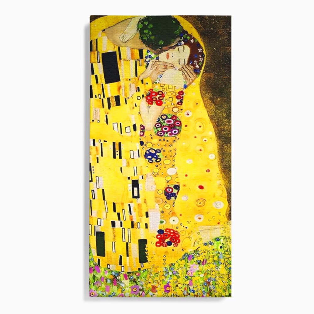 Tablou Canvas Premium LuxCanva® A1566, The Kiss , Room, Living, Gustav Klimt, Sarutul, Pictor, Cuplu, Living, Culori Vibrante