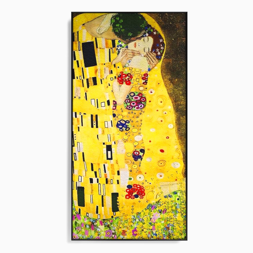 Tablou Canvas Premium LuxCanva® A1566, The Kiss , Room, Living, Gustav Klimt, Sarutul, Pictor, Cuplu, Living, Culori Vibrante