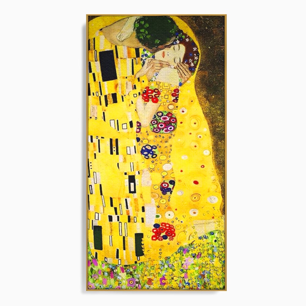 Tablou Canvas Premium LuxCanva® A1566, The Kiss , Room, Living, Gustav Klimt, Sarutul, Pictor, Cuplu, Living, Culori Vibrante