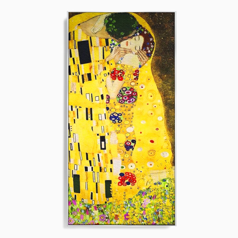 Tablou Canvas Premium LuxCanva® A1566, The Kiss , Room, Living, Gustav Klimt, Sarutul, Pictor, Cuplu, Living, Culori Vibrante