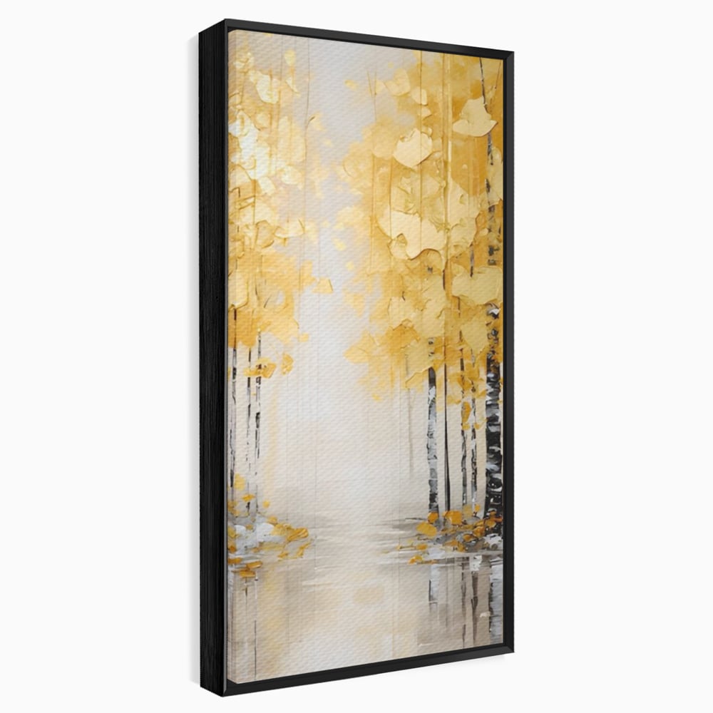 Tablou Canvas Premium LuxCanva® A1567, Copaci Aurii , Room, Living, Pom, Ploaie, Picaturi, Living, Culori Vibrante