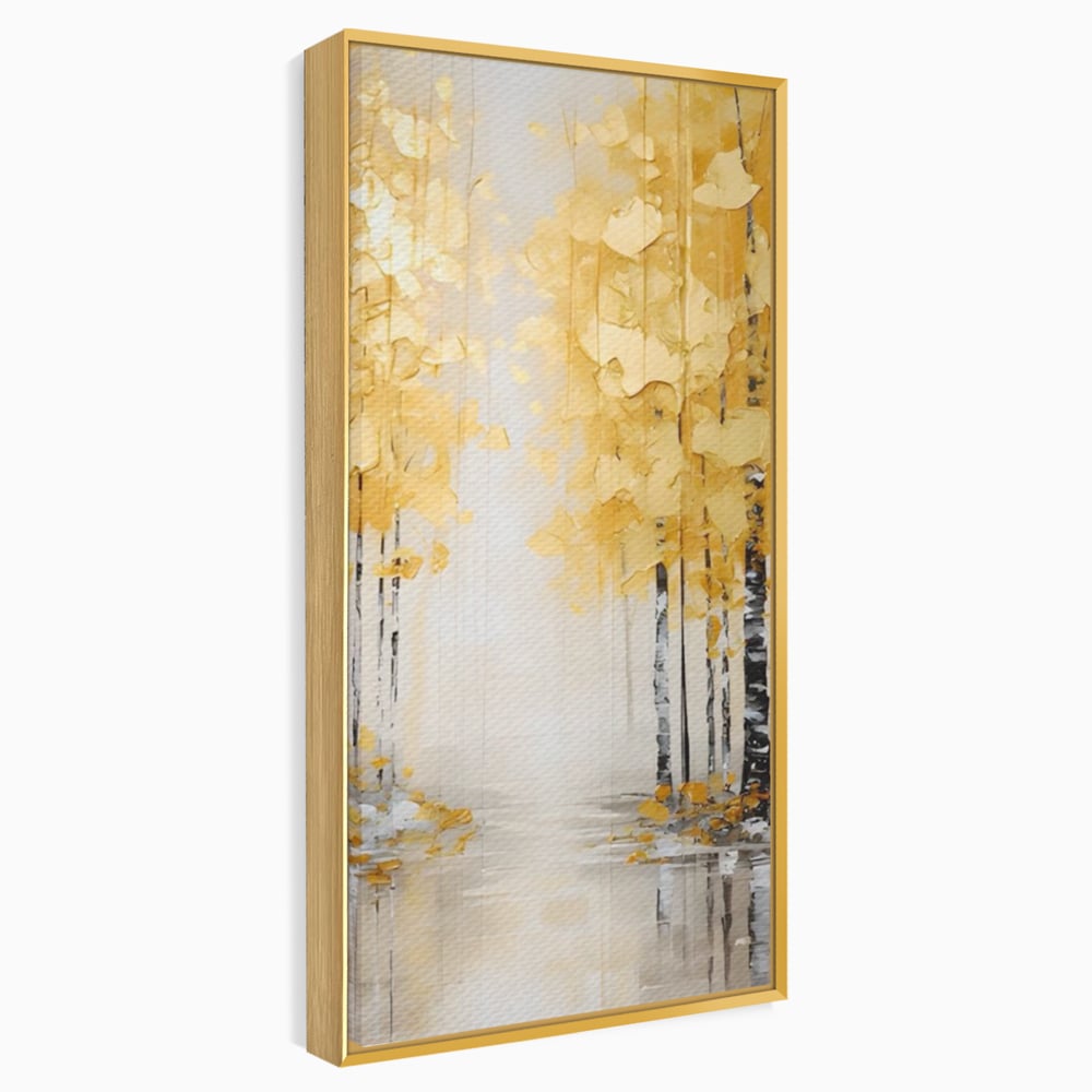 Tablou Canvas Premium LuxCanva® A1567, Copaci Aurii , Room, Living, Pom, Ploaie, Picaturi, Living, Culori Vibrante