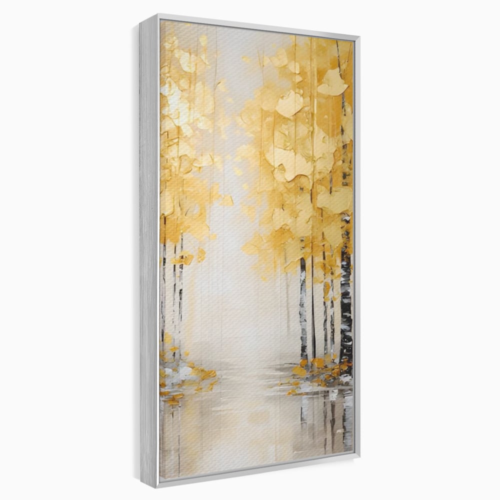 Tablou Canvas Premium LuxCanva® A1567, Copaci Aurii , Room, Living, Pom, Ploaie, Picaturi, Living, Culori Vibrante