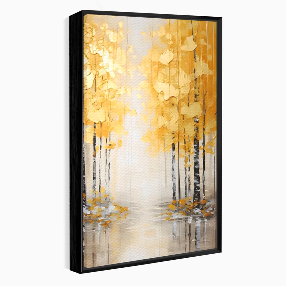 Tablou Canvas Premium LuxCanva® A1567, Copaci Aurii , Room, Living, Pom, Ploaie, Picaturi, Living, Culori Vibrante