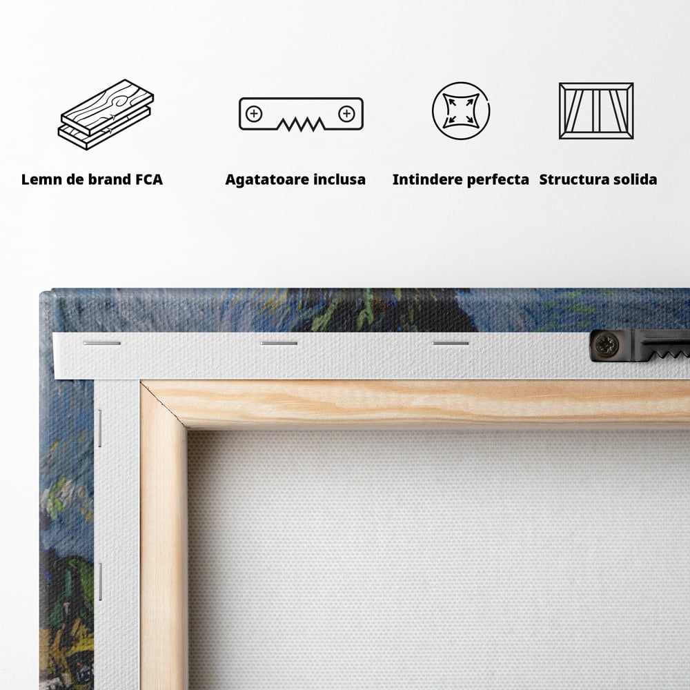 Tablou Canvas Premium LuxCanva® A1568, Drum Cu Cypress Si Star , Room, Van Gogh, Pictor, Artist, Living, Culori Vibrante