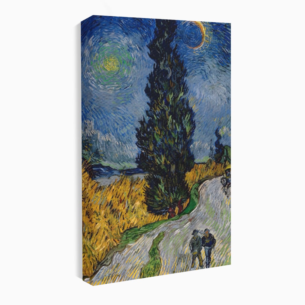 Tablou Canvas Premium LuxCanva® A1568, Drum Cu Cypress Si Star , Room, Van Gogh, Pictor, Artist, Living, Culori Vibrante