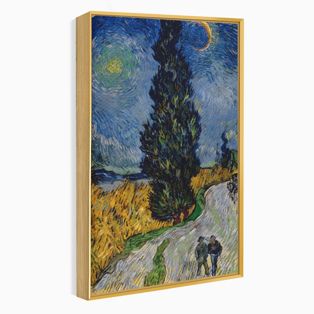 Tablou Canvas Premium LuxCanva® A1568, Drum Cu Cypress Si Star , Room, Van Gogh, Pictor, Artist, Living, Culori Vibrante